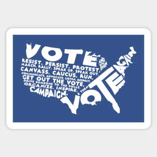 Vote And Then Resist Persist Volunteer Rally Campaign Blue Wave Gift Sticker